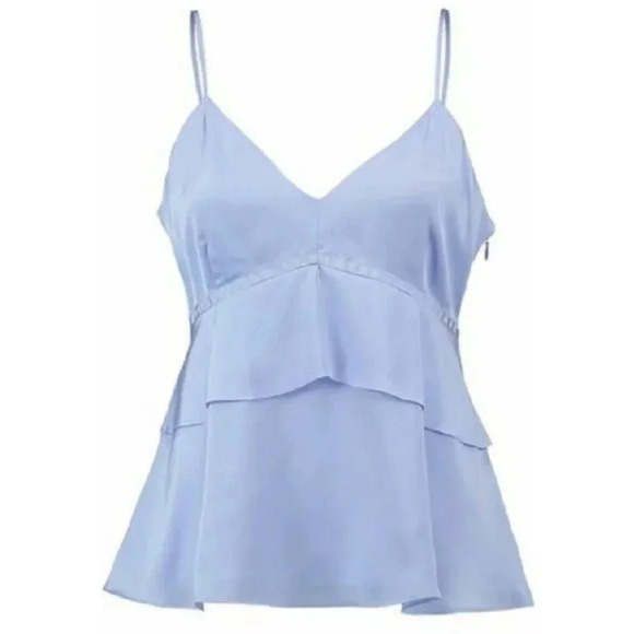 Banana Republic Tops - NWT Banana Republic Powder Blue Satin Silk Babydoll Cami Tank Top 4 Small Petite